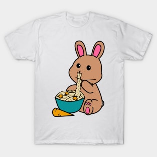 Chibi Bunny Eating Carrot Ramen  2.0 T-Shirt